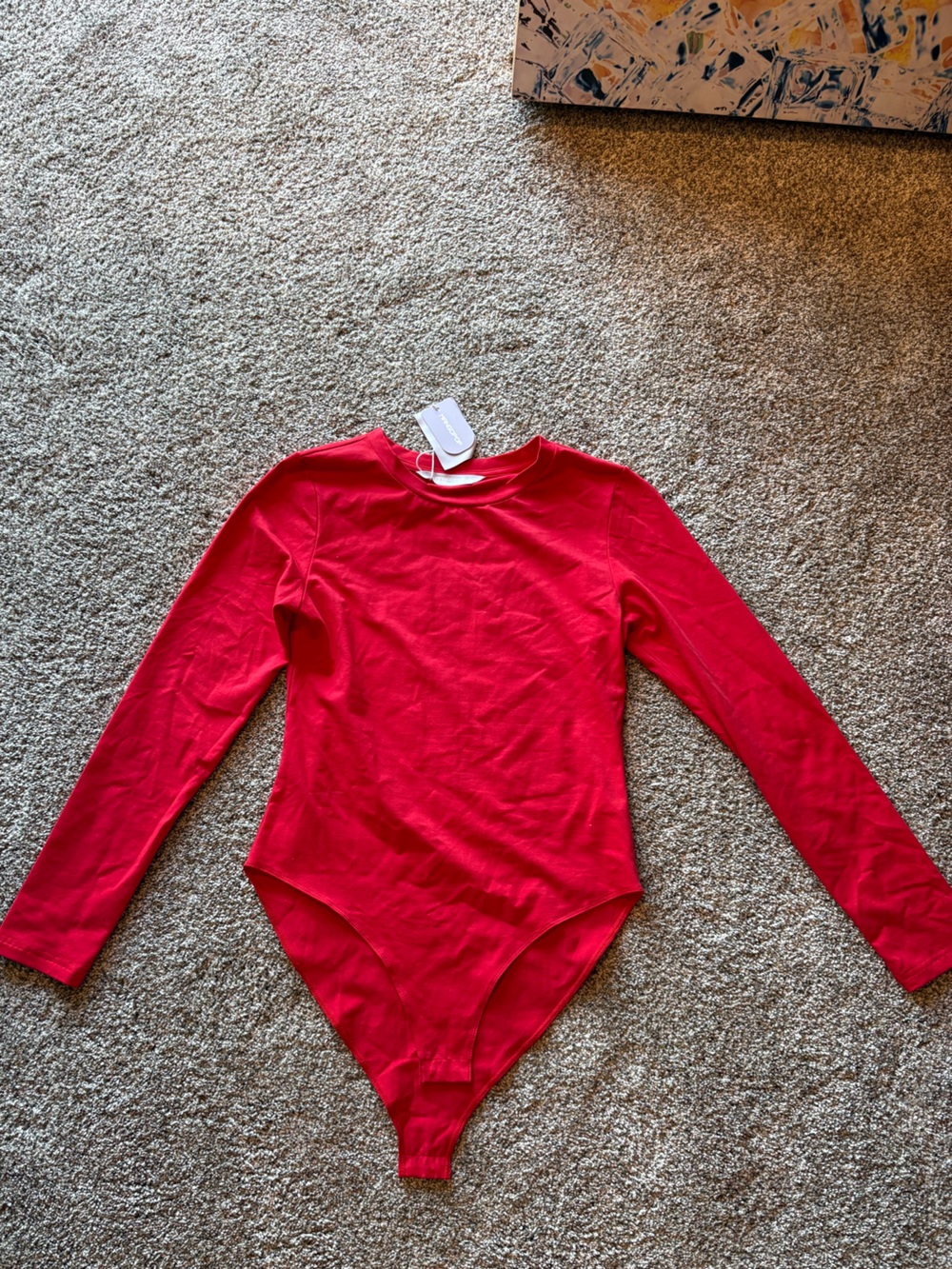 Red Long Sleeve Kids One-Piece Bodysuit